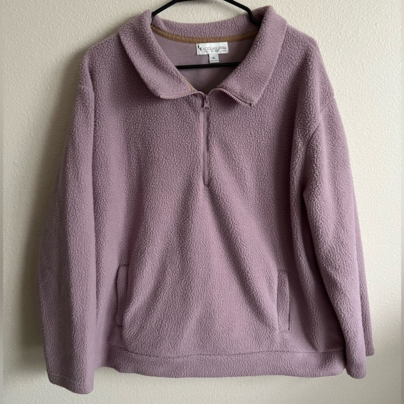 Koolaburra Ugg Sherpa Fleece 1/4 Zip Pullover Sweatshirt Size XL purple - Picture 1 of 3